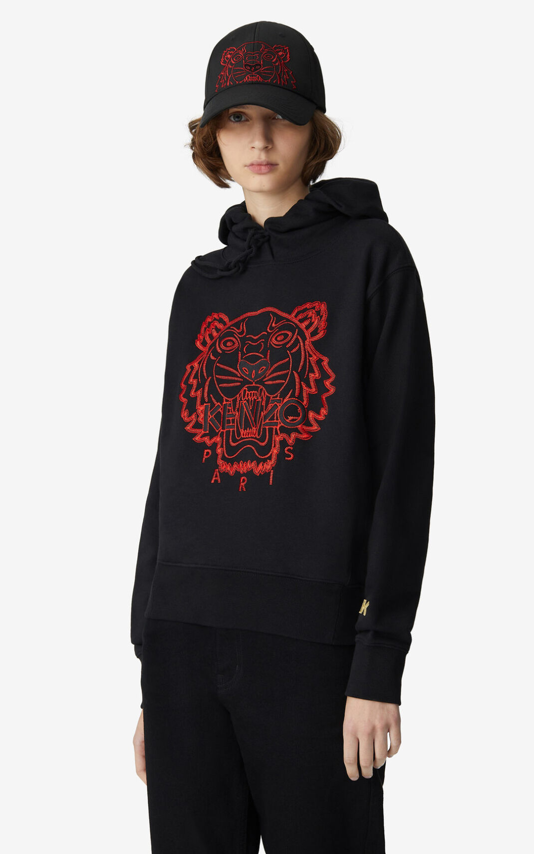 Kenzo Tiger Sudaderas Con Capucha Mujer Negras | 4503678-OD